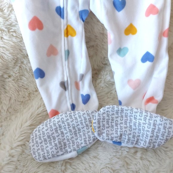 3/$25 Carter Hearts Footie Pajamas - Picture 3 of 7